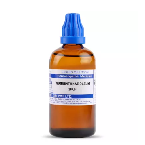 SBL Homeopathic Terebinthinae Oleum Dilution (30 ML / 100 ML) For Skin Conditions, Diarrhea