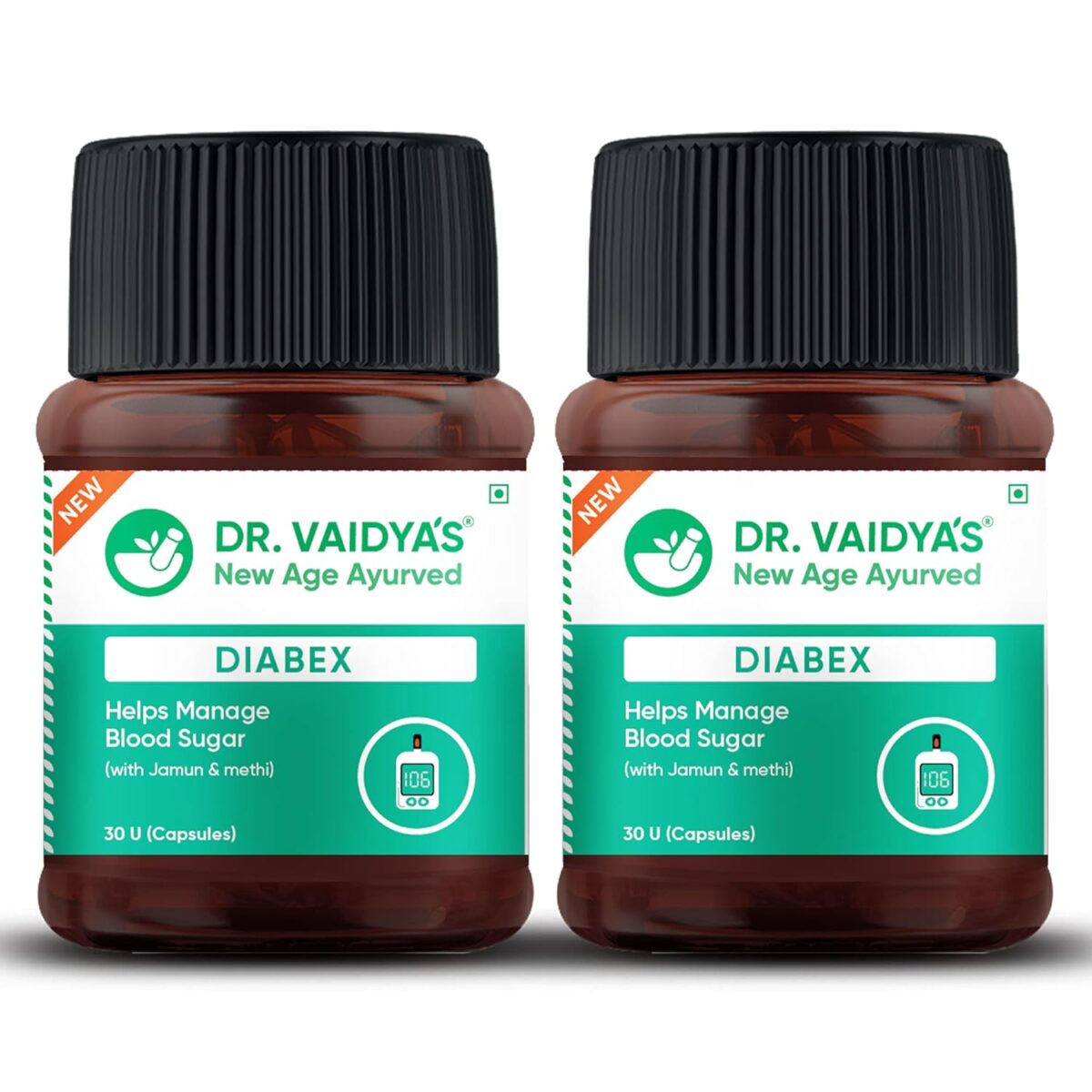 DR. VAIDYA'S Diabex Capsules Goodness of Methi, Karela and Neem (30 Capsules x 2) - Image 1