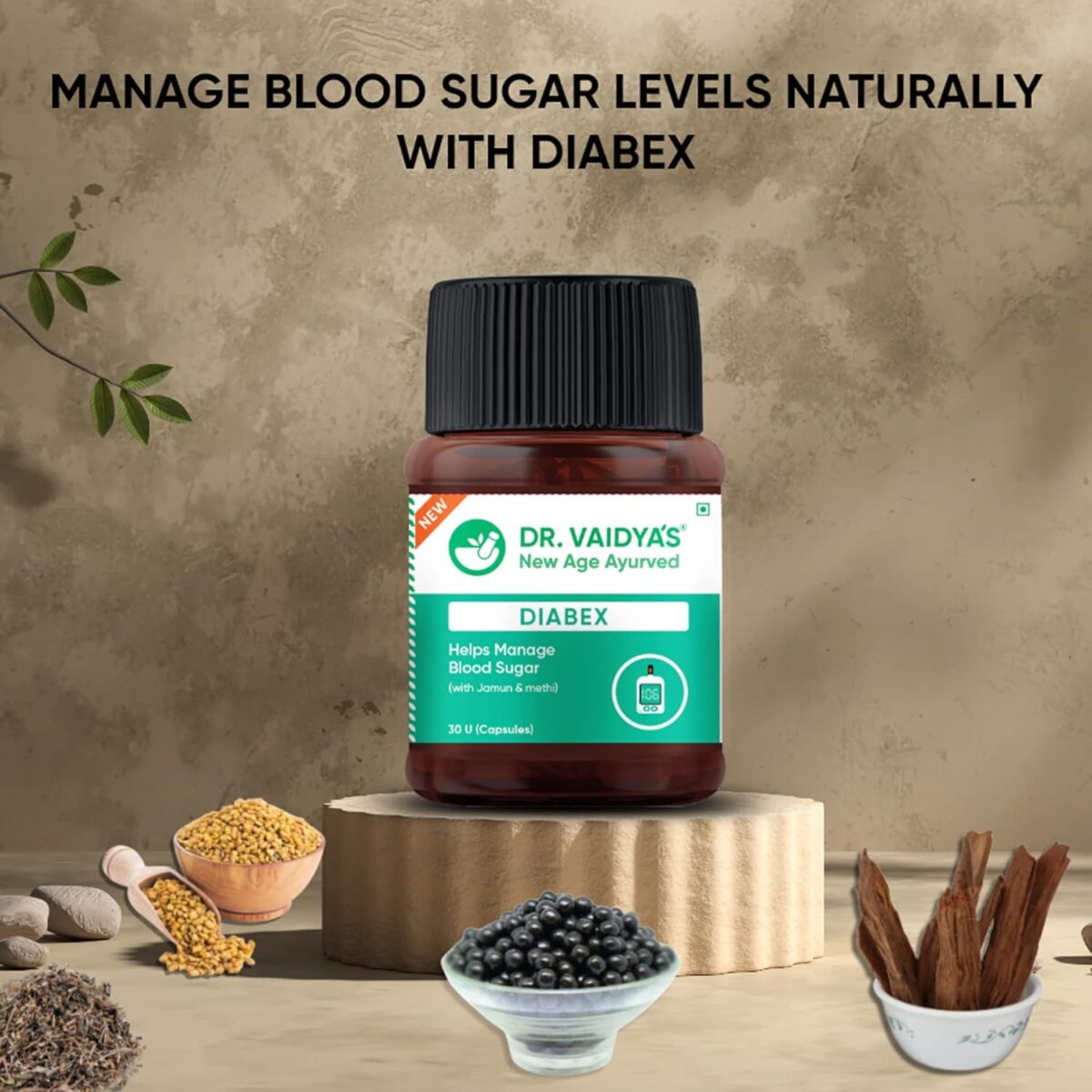 DR. VAIDYA'S Diabex Capsules Goodness of Methi, Karela and Neem (30 Capsules x 2) - Image 2