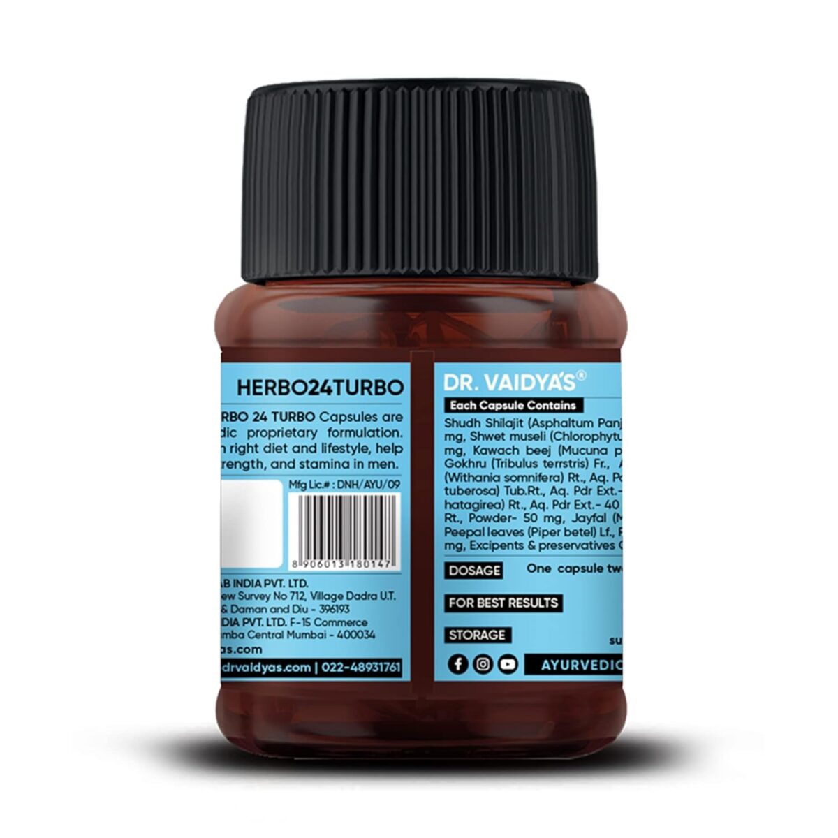 DR. VAIDYA'S Herbo 24 Turbo for Men Stamina & Endurance 30 capsules - Image 2
