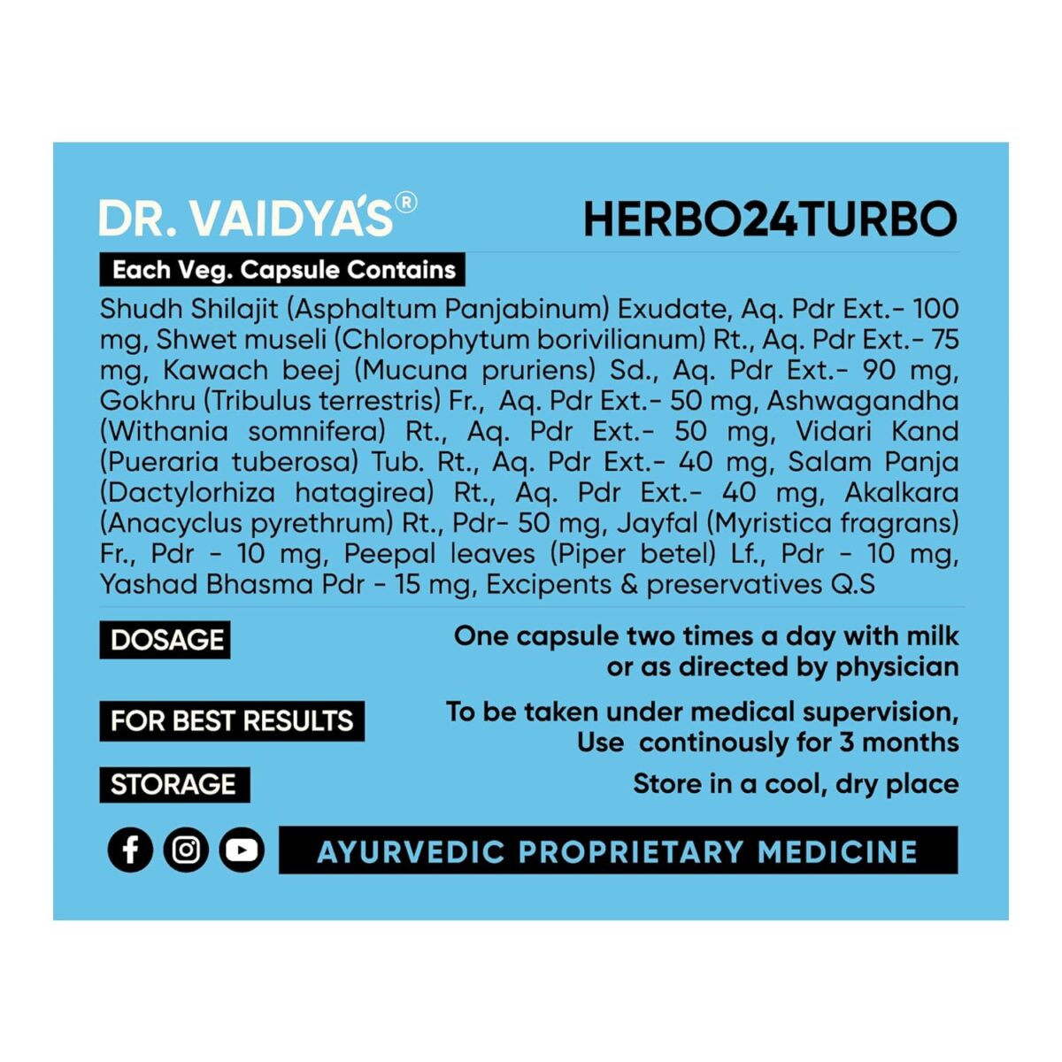 DR. VAIDYA'S Herbo 24 Turbo for Men Stamina & Endurance 30 capsules - Image 7