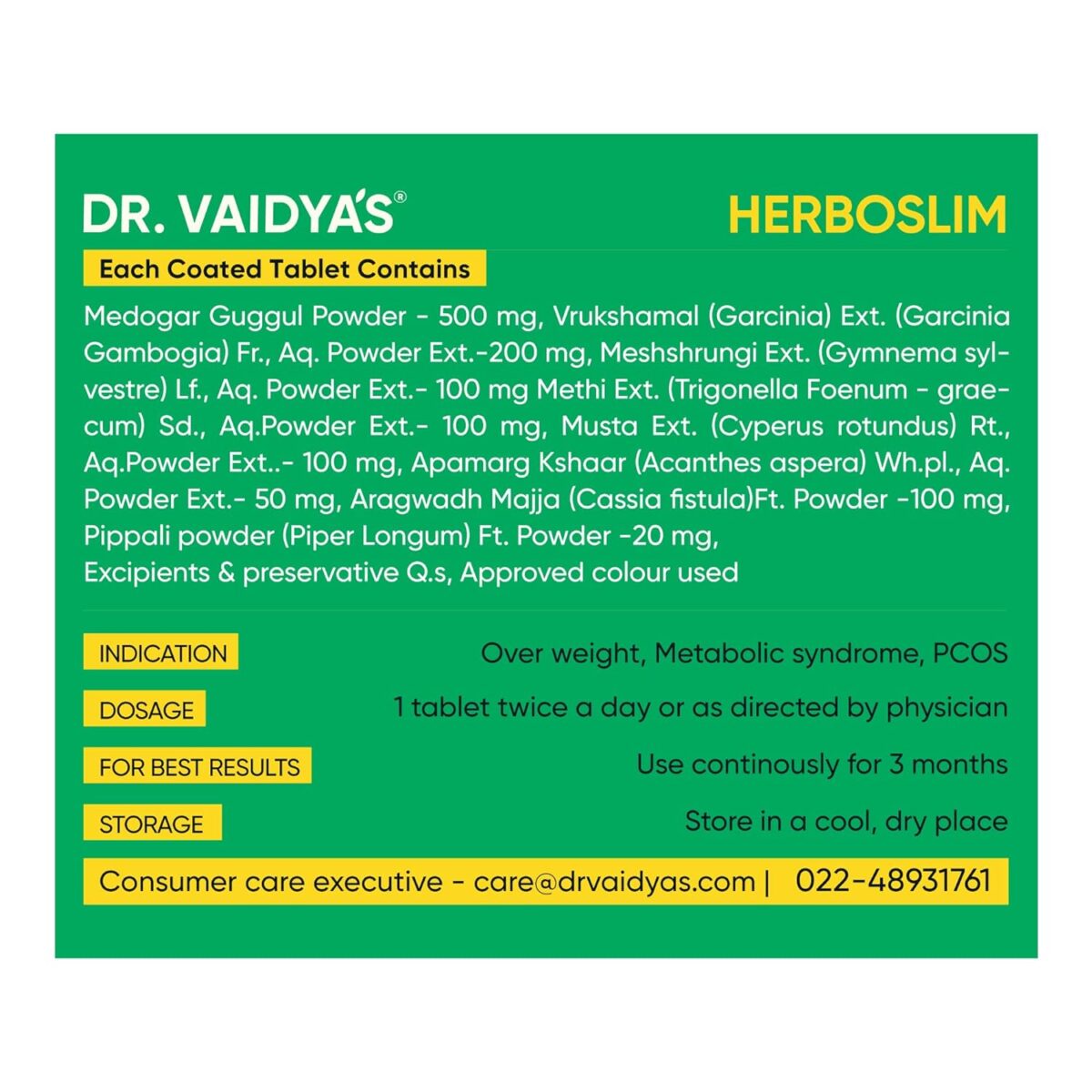 DR. VAIDYA'S Herboslim For Weight Loss Natural Detoxification (30 tablets x 2) - Image 8