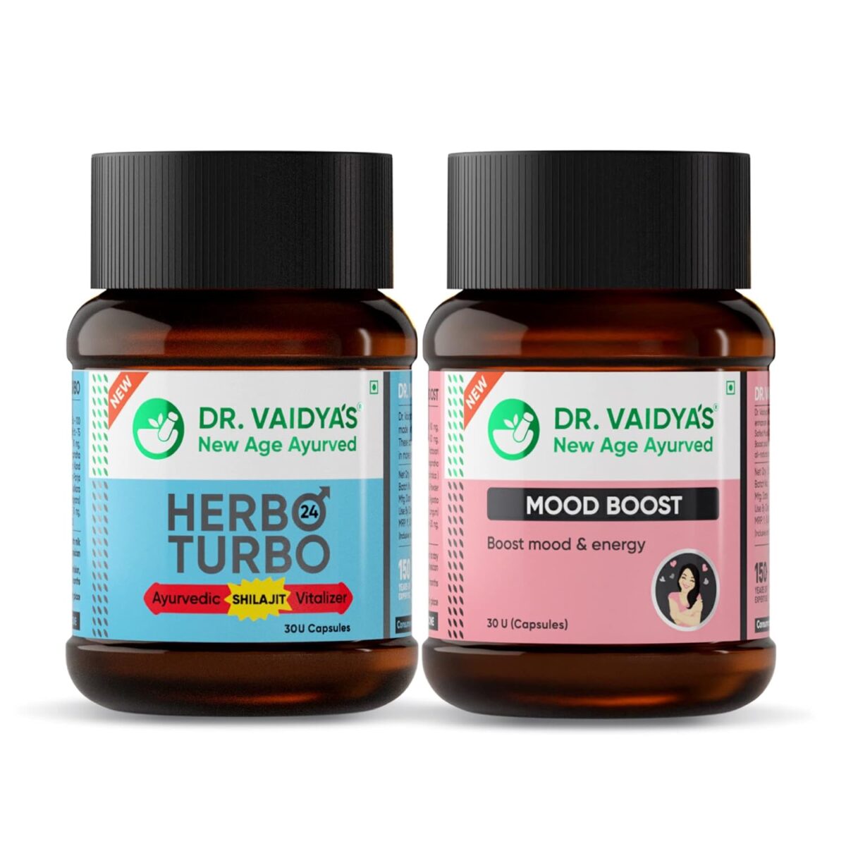 DR. VAIDYA'S Honeymoon Pack Herbo24Turbo (30 capsulesX1), Mood Boost (30 capsulesX1) - Image 1