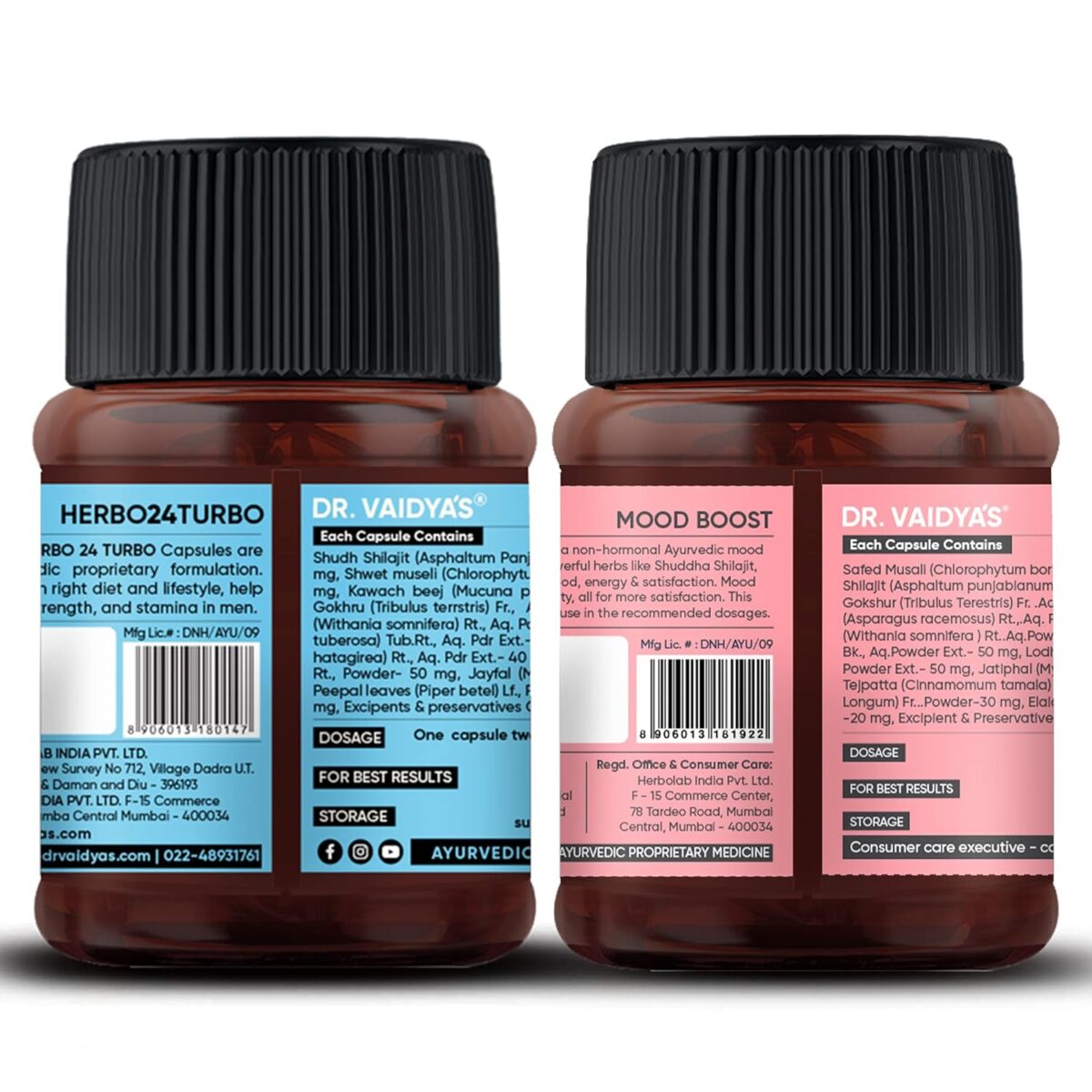 DR. VAIDYA'S Honeymoon Pack Herbo24Turbo (30 capsulesX1), Mood Boost (30 capsulesX1) - Image 2