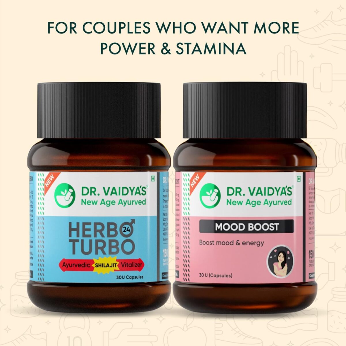 DR. VAIDYA'S Honeymoon Pack Herbo24Turbo (30 capsulesX1), Mood Boost (30 capsulesX1) - Image 5