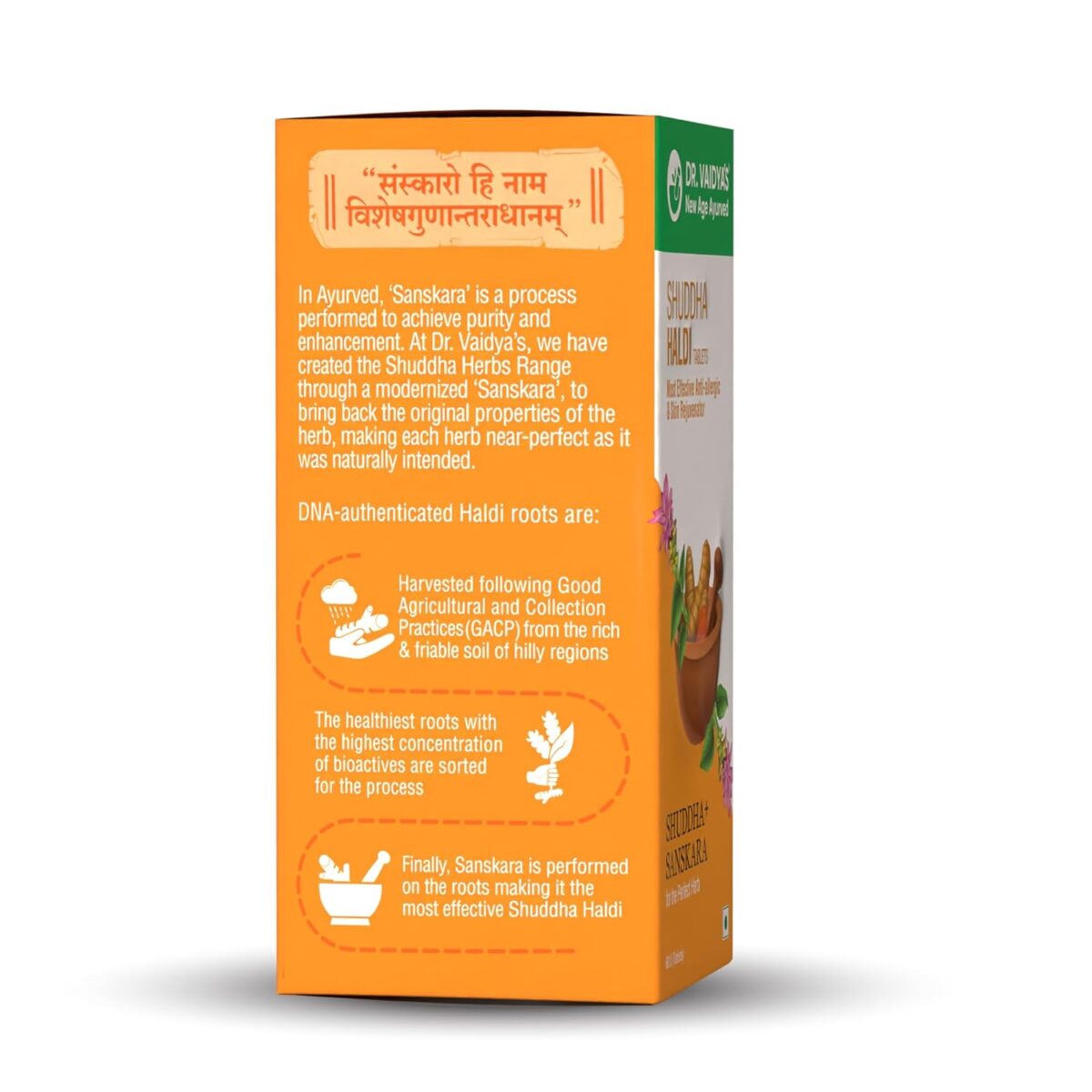 DR. VAIDYA'S Shuddha Haldi with effective Anti-Allergic & Skin Rejuvenator | 3-Step Sanskara Process for Maximum Potency | 60 Tablets - Image 2