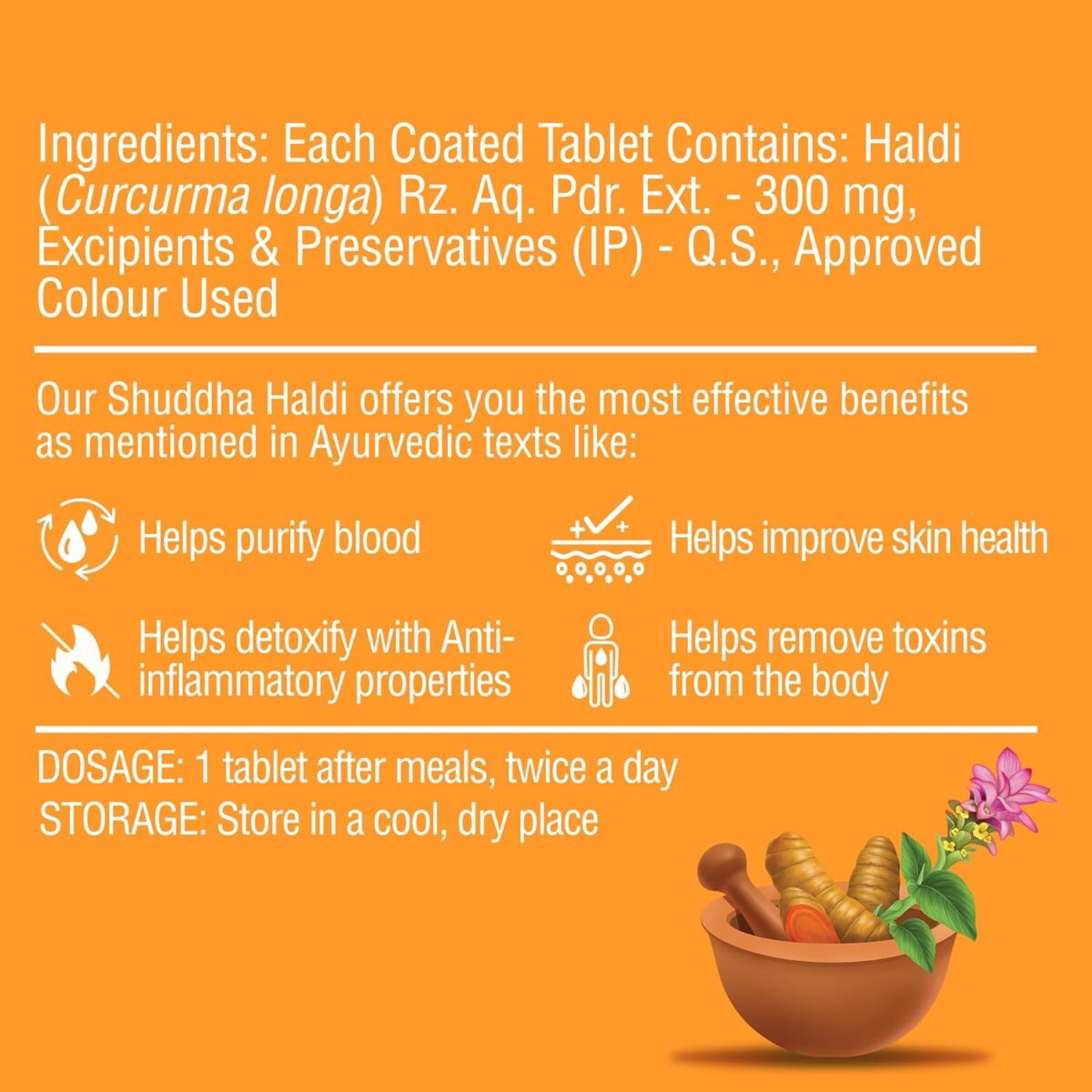 DR. VAIDYA'S Shuddha Haldi with effective Anti-Allergic & Skin Rejuvenator | 3-Step Sanskara Process for Maximum Potency | 60 Tablets - Image 7