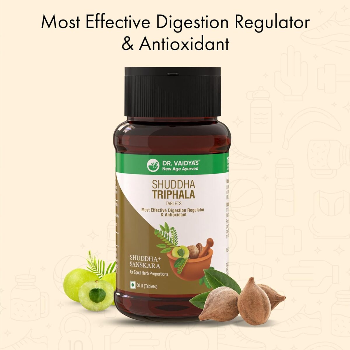 DR. VAIDYA'S Shuddha Triphala with Digestion Regulator & Antioxidant (60 Tablets) - Image 5