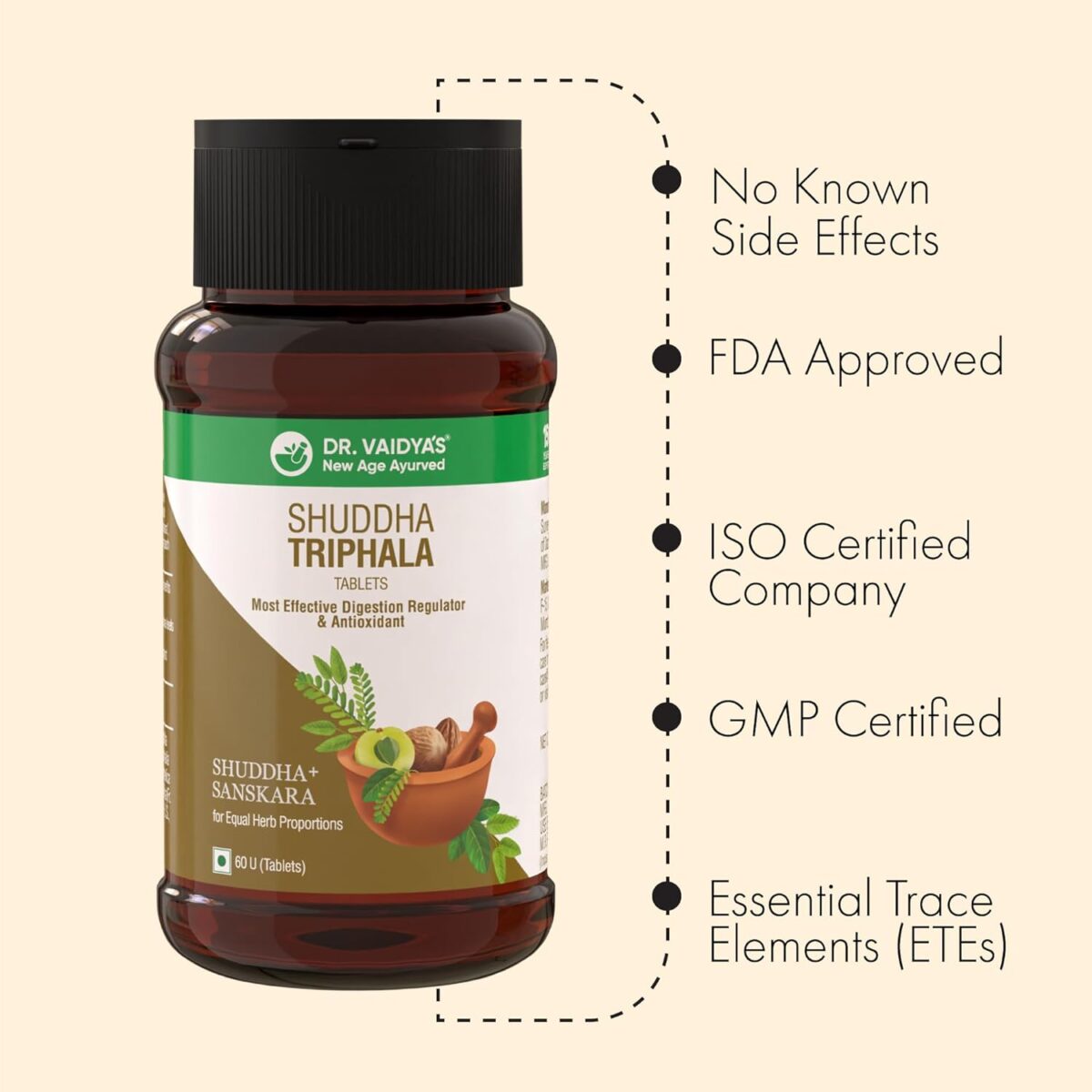 DR. VAIDYA'S Shuddha Triphala with Digestion Regulator & Antioxidant (60 Tablets) - Image 6