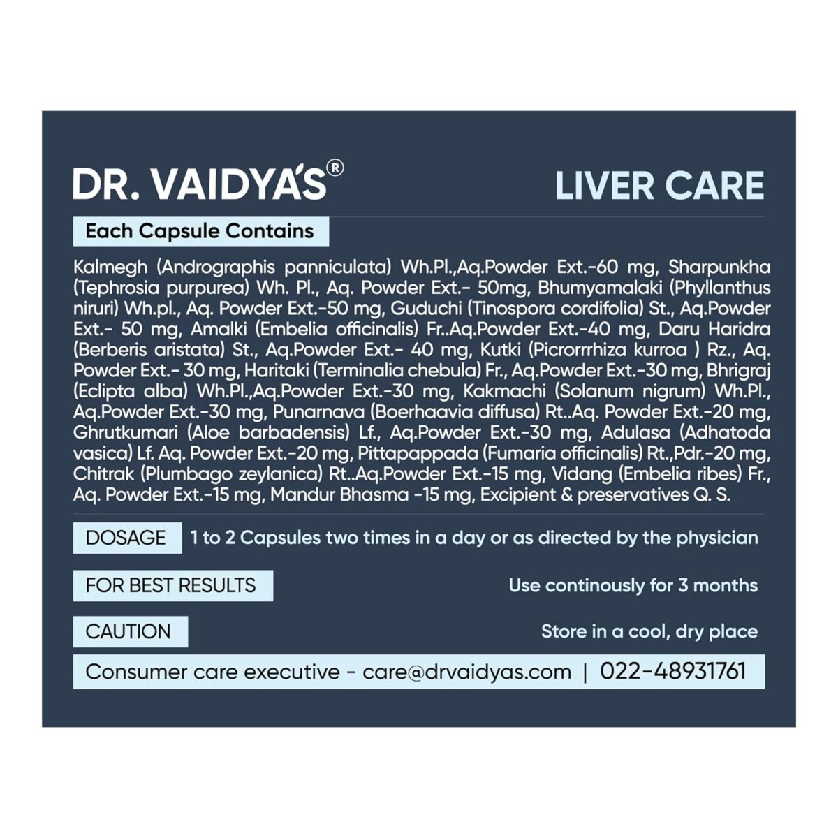 "DR. VAIDYA'S new age ayurveda Liver Care – A Complete Liver Protector That Supports Liver Health And Helps With Fatty Liver Pack of 1 (30 Capsules) " - Image 4