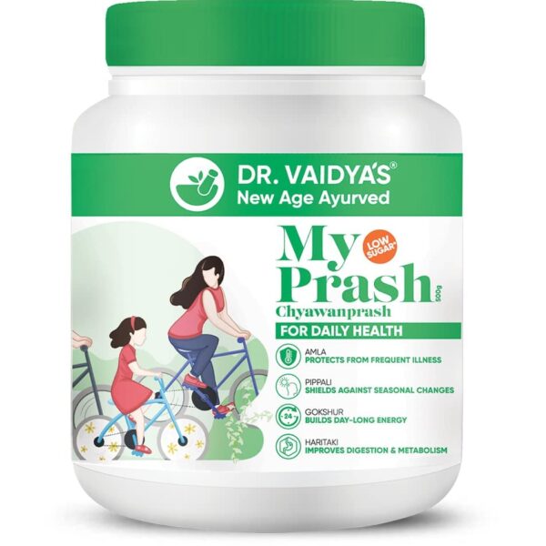DR. VAIDYA'S My Prash Chyawanprash for Daily Health, Immunity Booster, Stamina & Energy, Ayurvedic, Natural Herbs, Rich in Antioxidants, Anti-aging, 500 gm