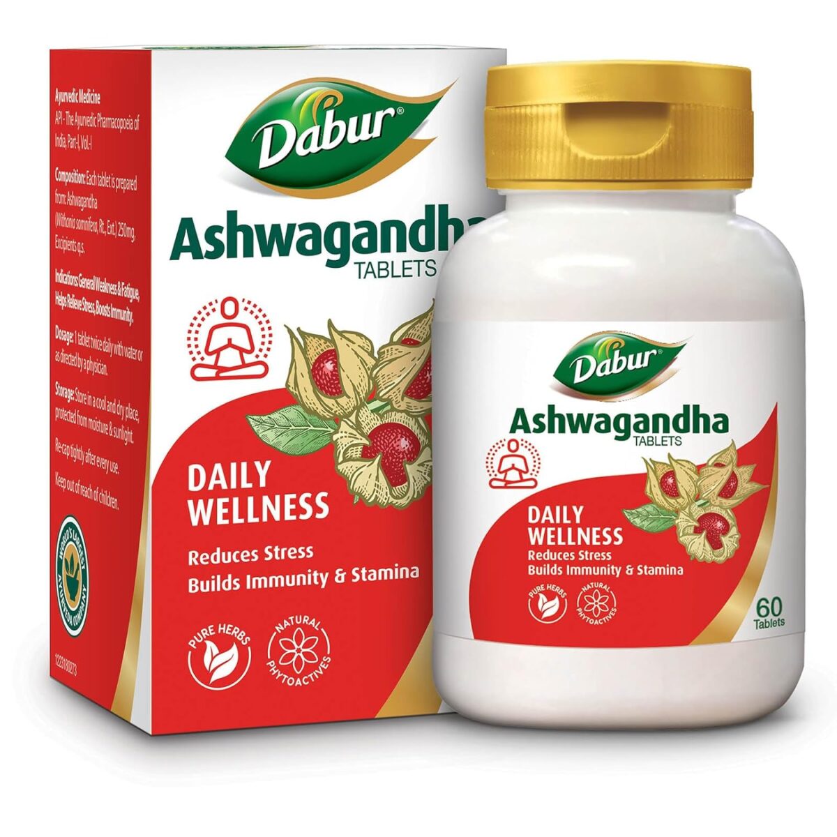 Dabur Ashwagandha Tablets| General Wellness Tablets | Stress Relief | Rich in Antioxidants | Immunity Booster | Rich in Antioxidants | Rejuvenates Body - Image 1