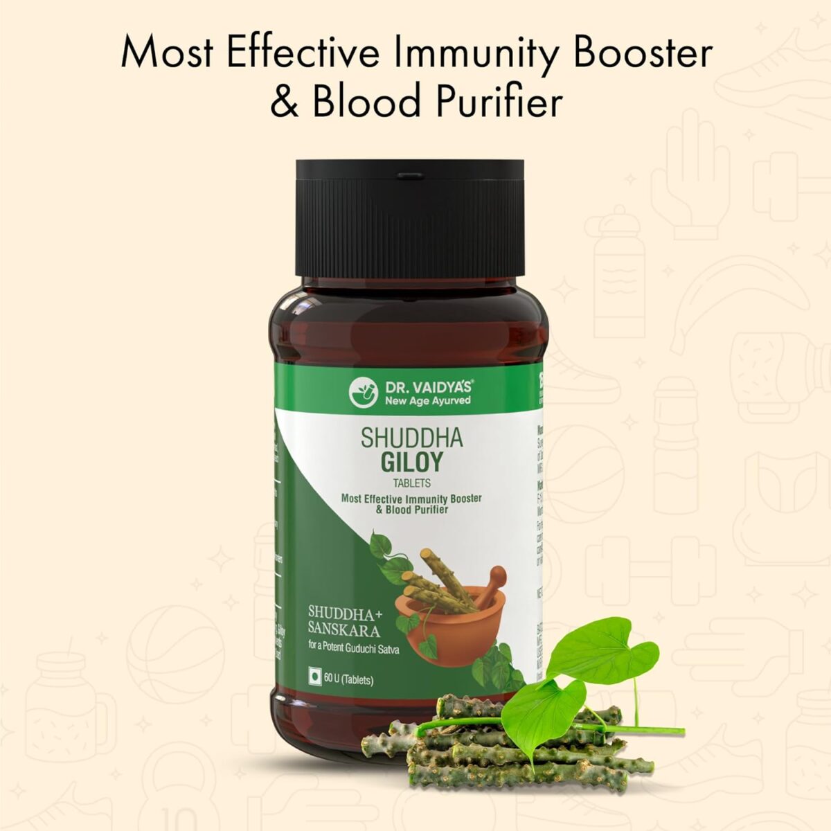 Dr. Vaidya's Shuddha Giloy with Immunity Boosters Energy Enhancer| 3-Step Sanskara Process for Maximum Potency | 60 Tablets - Image 5