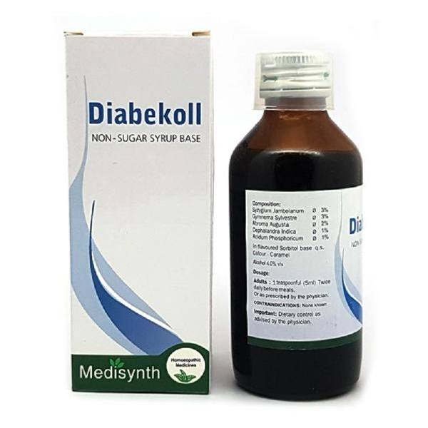 Medisynth Diabekoll Non-Sugar Syrup (125 ML) For Blood Sugar levels, Urinary Complications