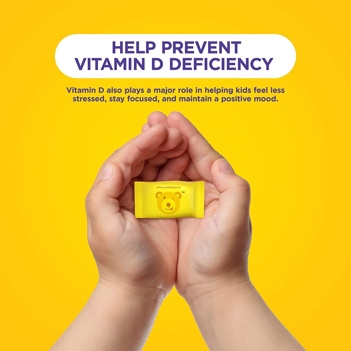 NutriBears Vitamin D Gummies for Kids and Adults (30 Gummy Chewables, Lemon Flavour) 400 IU Per Gummy, Promotes Positive Mood and Enhances Calcium Absorption, Vegetarian - Image 4