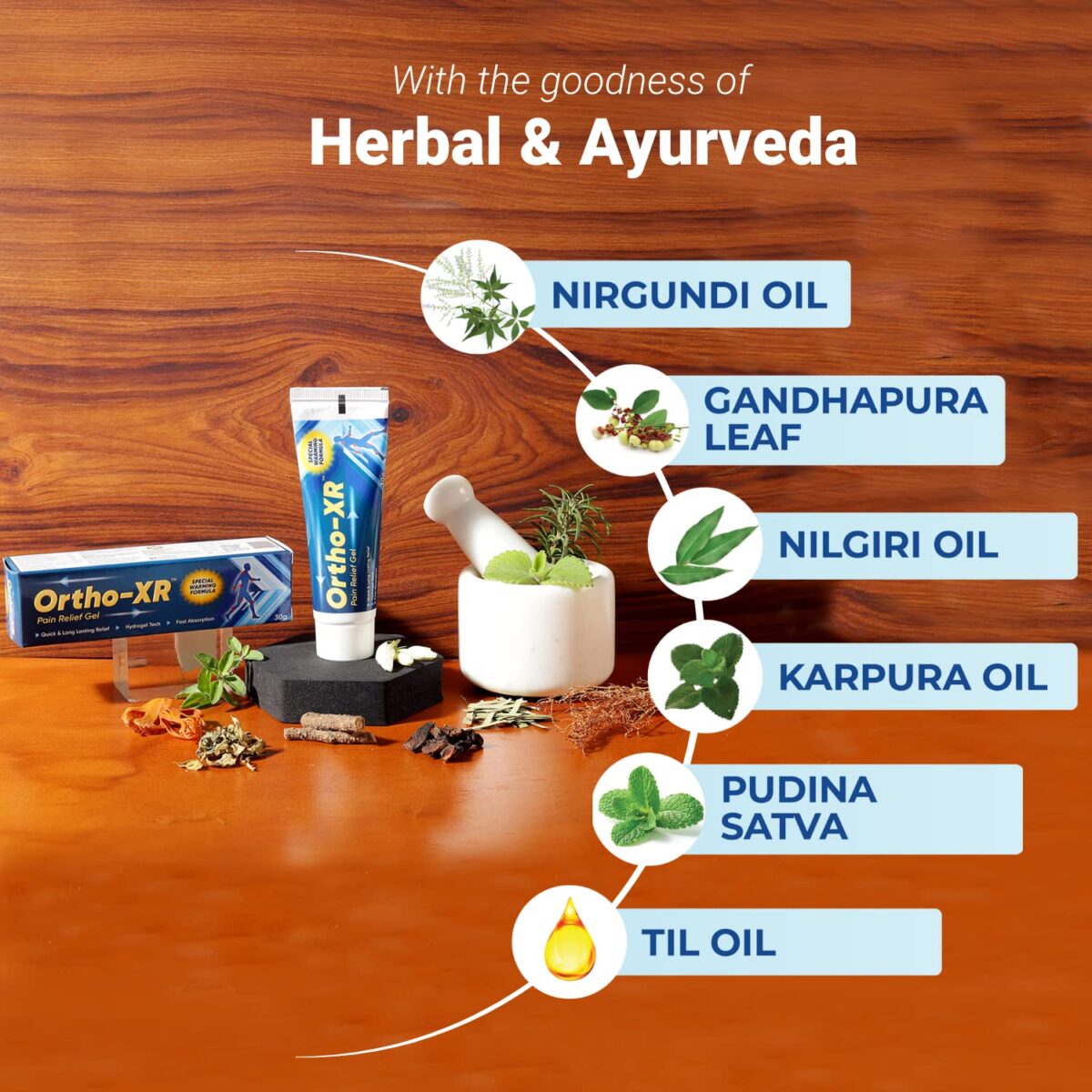ORTHO-XR Ayurvedic Pain Relief Gel (30gm) - Image 3