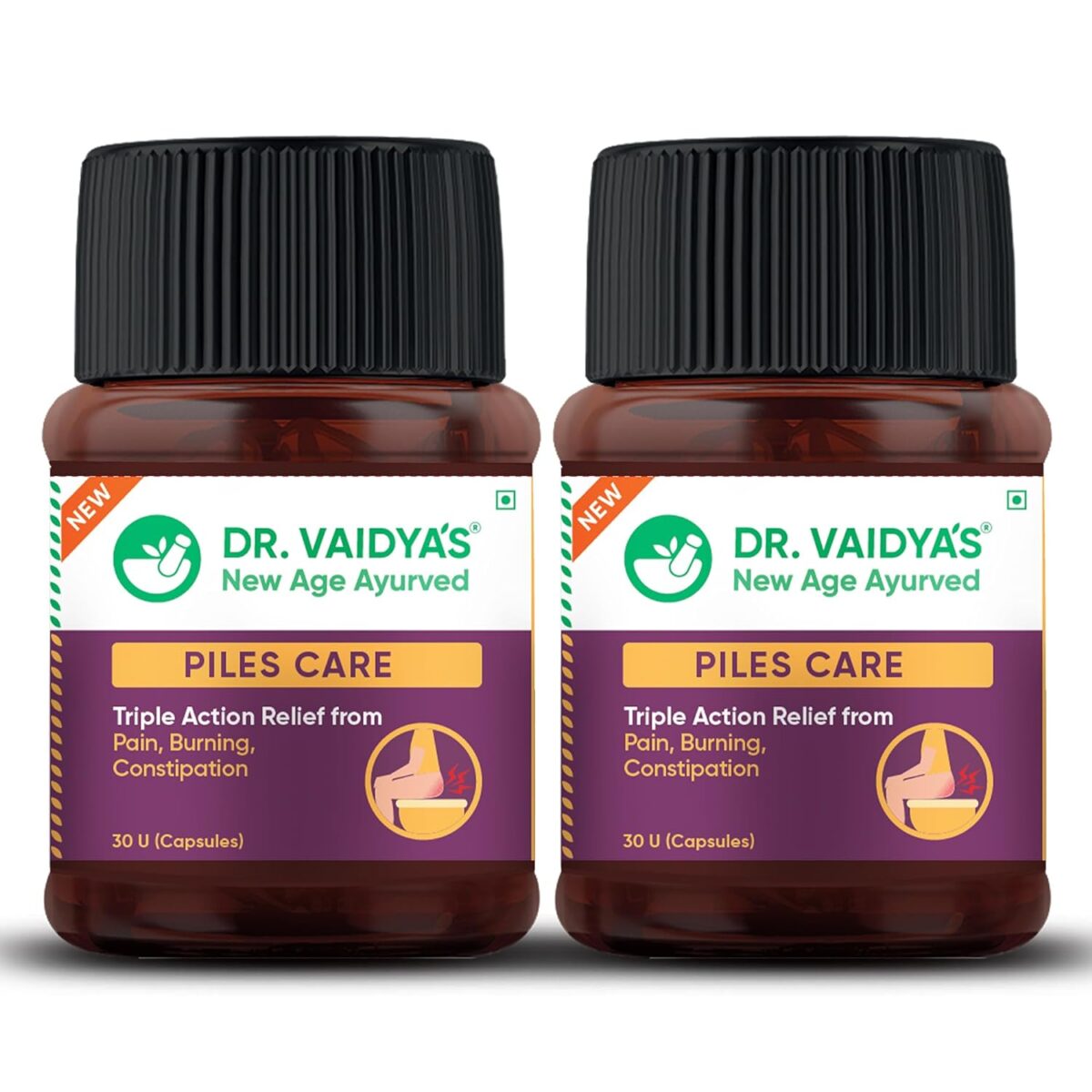 Pack of 2 Dr Vaidya's Piles Care Ayurvedic (30 Pills) - Image 1