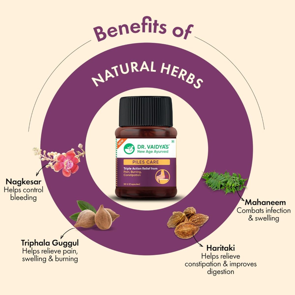 Pack of 2 Dr Vaidya's Piles Care Ayurvedic (30 Pills) - Image 4