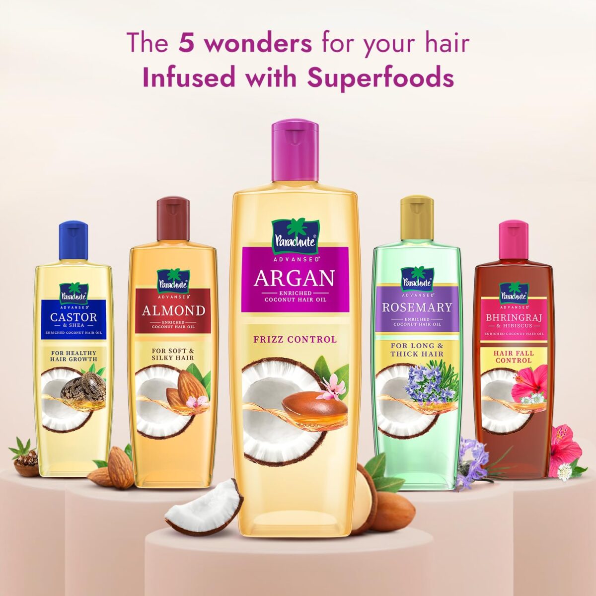 Parachute Advansed Argan-enriched Coconut Hair Oil Argan Hair Oil Blend of Superfoods Controls Frizz 300 ML 7 Parachute Advansed Argan-enriched Coconut Hair Oil| Argan Hair Oil| Blend of Superfoods| Controls Frizz| 300 ML - Image 7