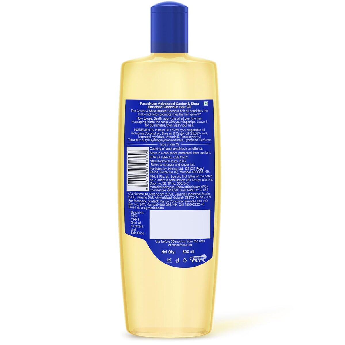 Parachute Advansed Castor & Shea-enriched Coconut Hair Oil| Castor Hair Oil| Power of Superfoods| Hair Growth| 300 ML - Image 2