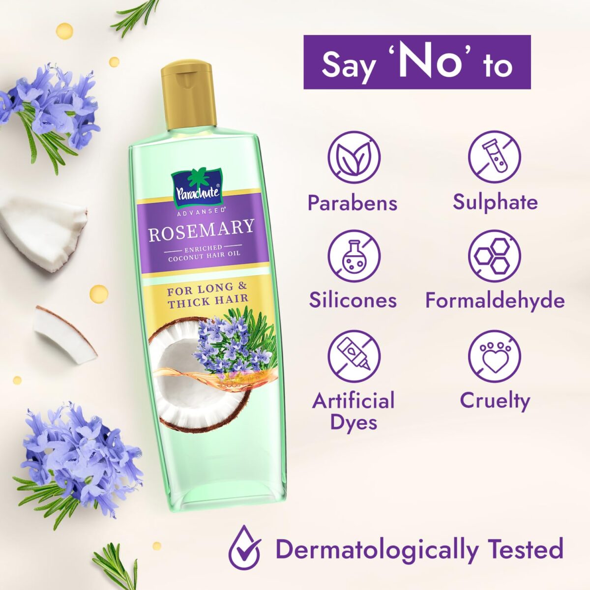 Parachute Advansed Rosemary-enriched Coconut Hair Oil| Rosemary Hair Oil| Superfoods’ Magic| Long & Thick Hair|300 Ml - Image 6
