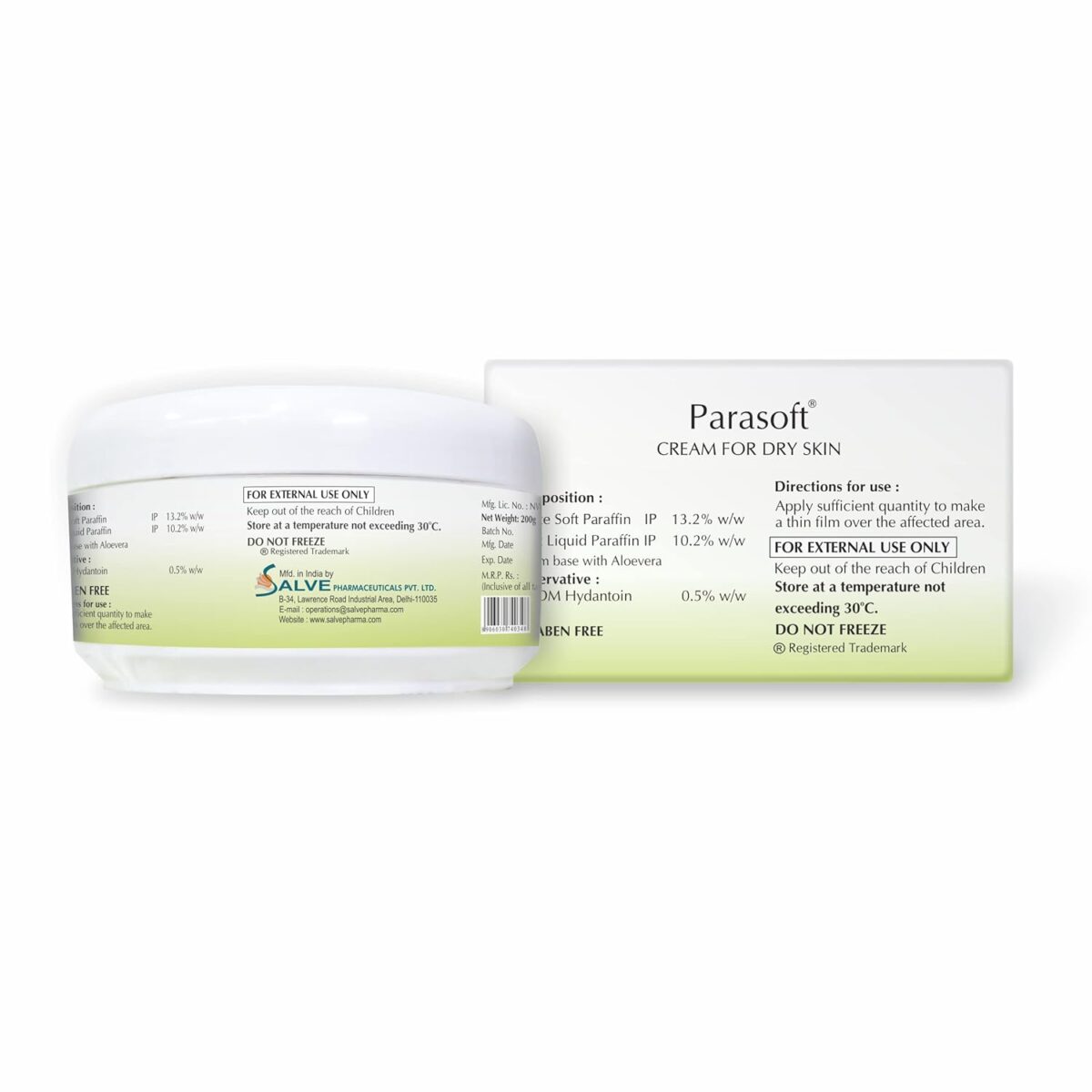 Parasoft Cream for Dry & Dehydrated Skin Intense Moisturizer Nourishing Cold & Winter Cream with Goodness of Aloevera for both Men & Women, Non-Greasy Paraben Free-200 gm - Image 3