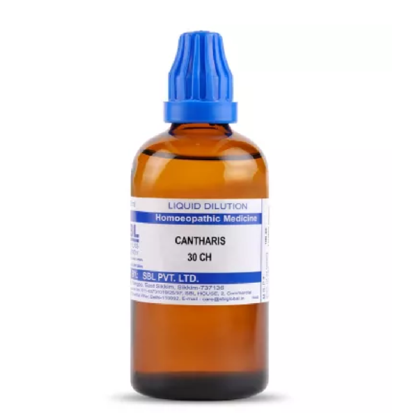 SBL Homeopathy Cantharis Dilution (30 ML / 100 ML) For Redness Kidney Pain Swelling