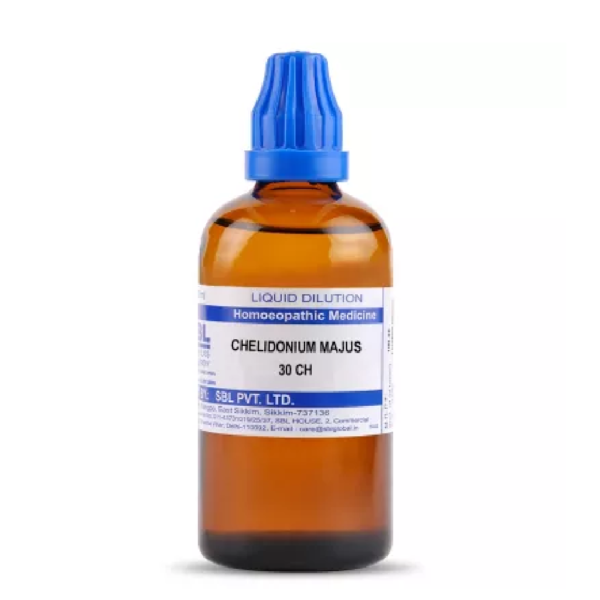 SBL Homeopathic Chelidonium Majus Dilution (30 ML / 100 ML) For Vomiting Nausea Jaundice Digestion
