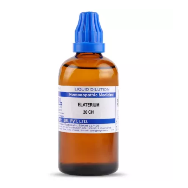 SBL Homeopathic Elaterium Dilution (30 ML / 100 ML) For Itching, Joint Pains, Piles