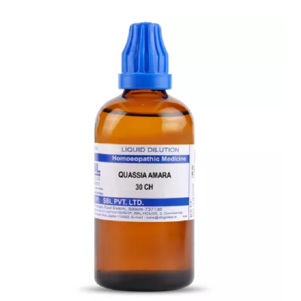 SBL Homeopathic Quassia Amara Dilution (30 ML / 100 ML) For Indigestion, Acidity