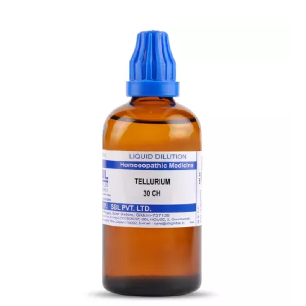 SBL Homeopathic Tellurium Dilution (30 ML / 100 ML) For Back Pain, Eczema