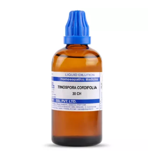 SBL Homeopathic Tinospora Cordifolia Dilution (30 ML / 100 ML) For Back Pain Joint Pain Cholesterol level