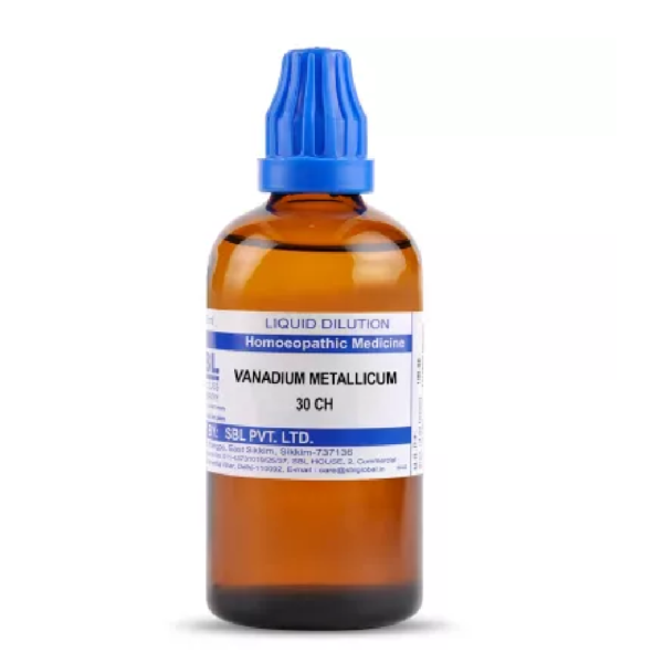 SBL Homeopathy Vanadium Metallicum Dilution (30 ML / 100 ML) For Digestion, Vertigo