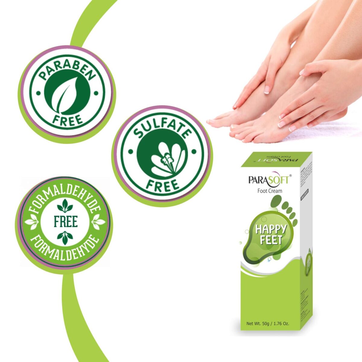 Parasoft Happy Feet -Winter Foot Cream Enriched with Kokum Butter & Wheat Germ Oil for Cracked, Dry & Rough Heels, for Moisturizing & Soothing Chapped Heels - 50 g (Pack of 1) - Image 7