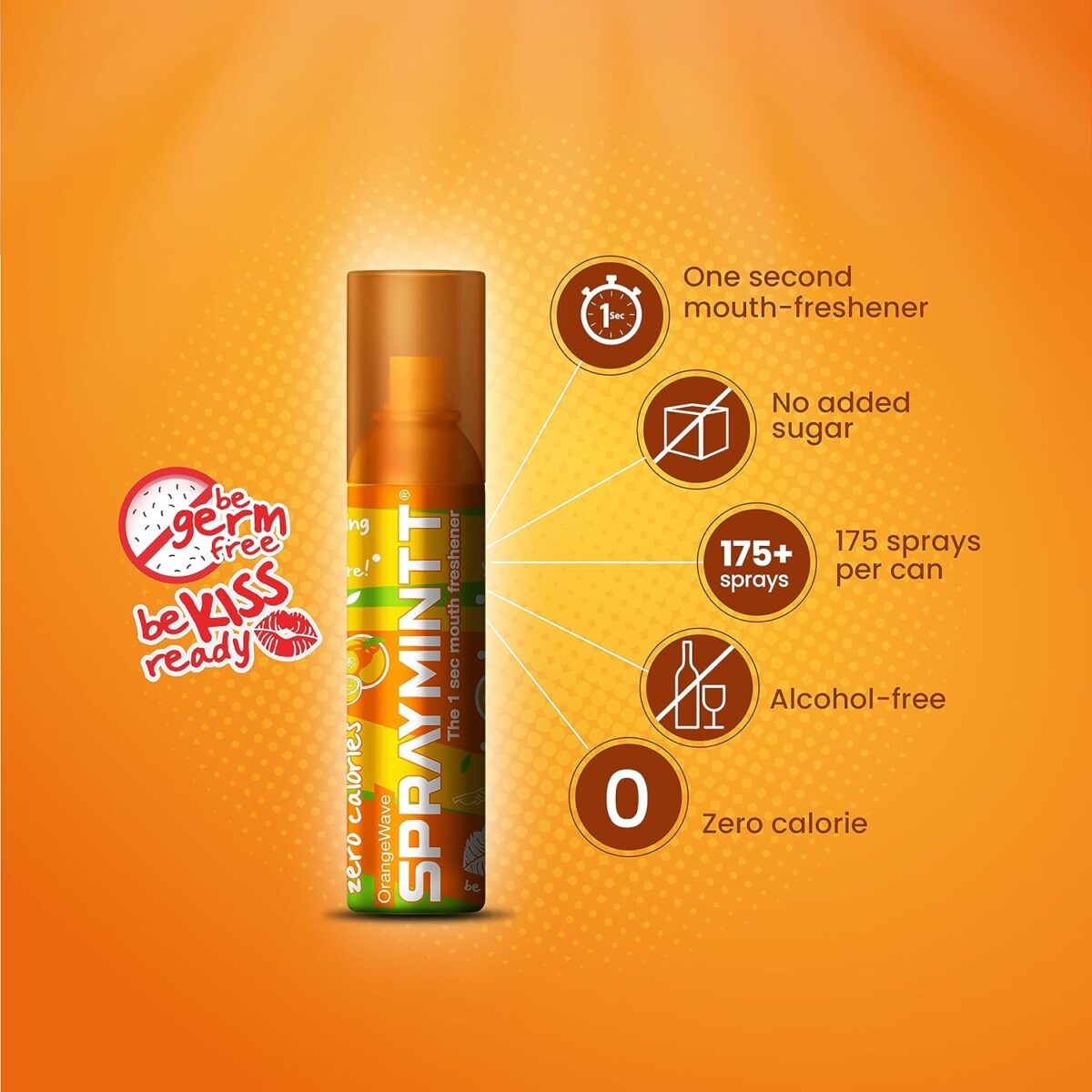 Spraymintt 1 Second Instant Mouth Freshener Spray (15 Gm)- 8 Flavours Combo | Natural Herbal Formulation For Long Lasting Freshness & Germ-Free Mouth | Be Kiss Ready With 175+ Sprays | Pack Of 8 - Image 6