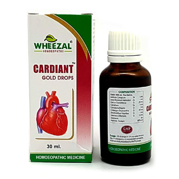 Wheezal Cardiant Gold Drop (30 ML) For Vertigo, Heart Disease