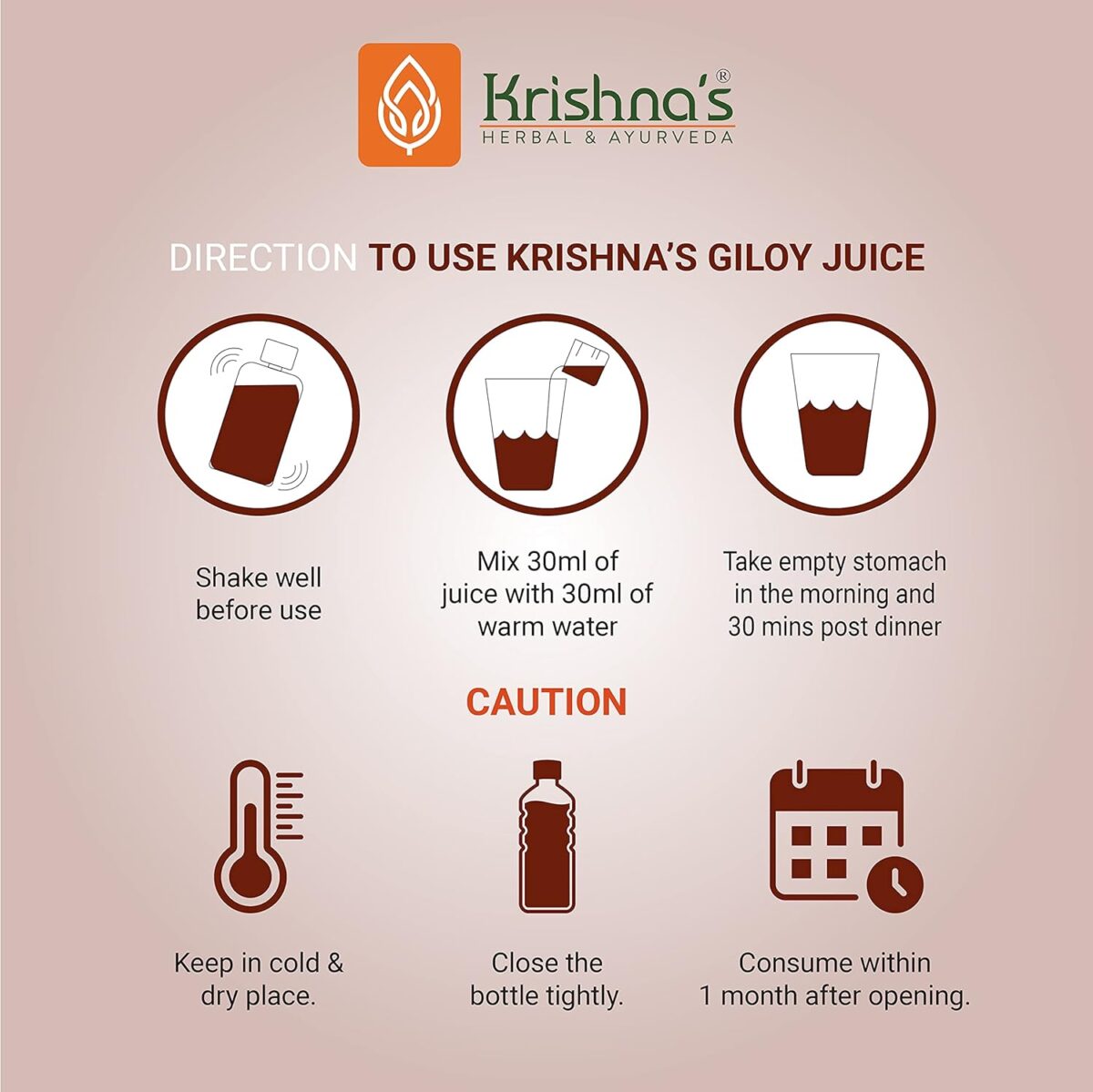 KRISHNA'S HERBAL & AYURVEDA Giloy Juice Immunity Booster - (500 ML) For Immunity Improve - Image 6