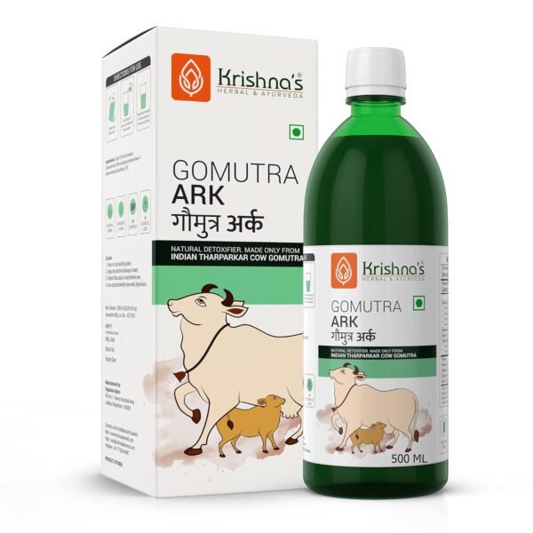 KRISHNA'S HERBAL & AYURVEDA Gomutra Ark | Natural detoxifier| 100% Pure & Natural Go Ark | Indian Tharparakar Gomutra | Sugar free Juice with No Added Color or Flavour - (500 ML)