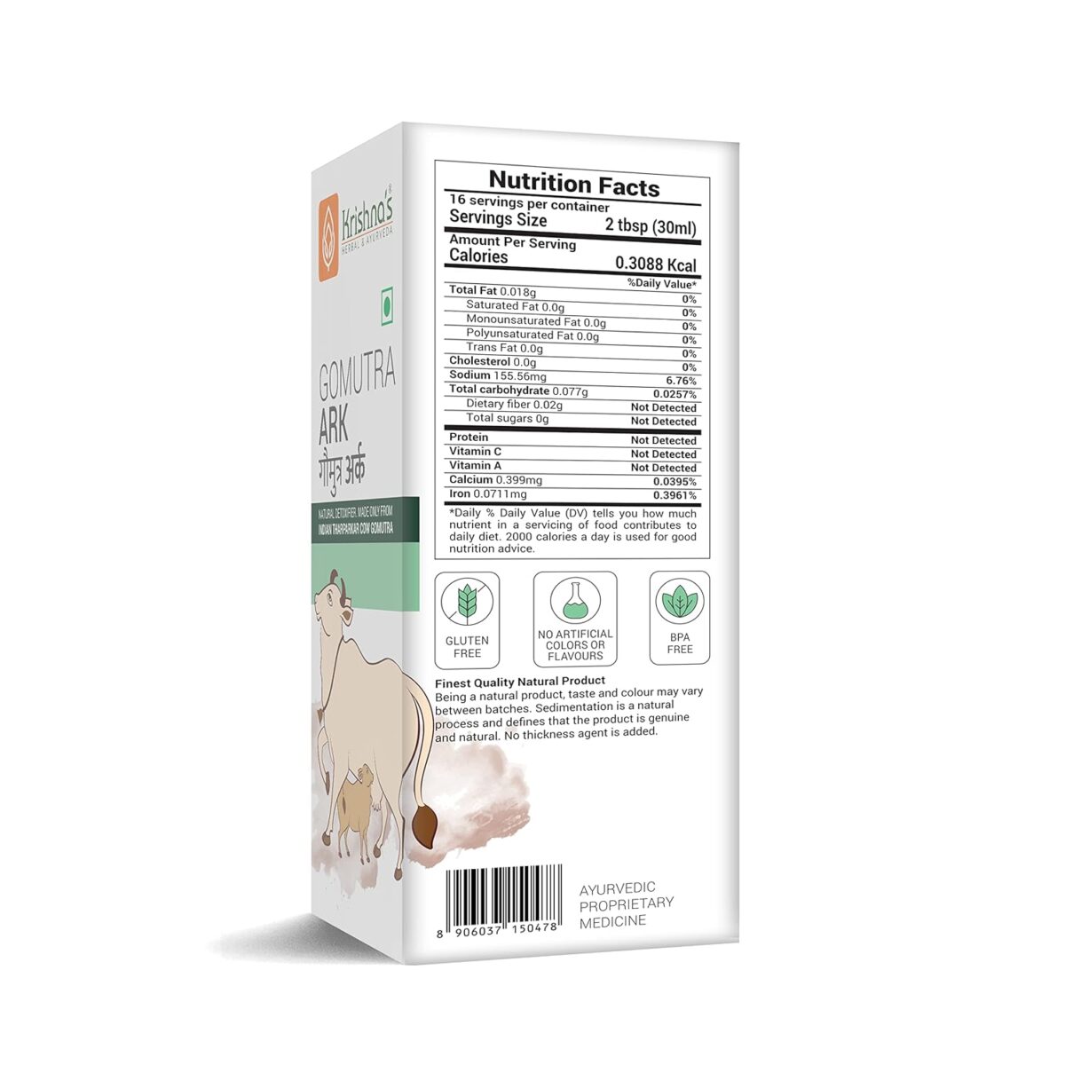 KRISHNA'S HERBAL & AYURVEDA Gomutra Ark Natural detoxifier (500 ML) 8 KRISHNA'S HERBAL & AYURVEDA Gomutra Ark | Natural detoxifier| 100% Pure & Natural Go Ark | Indian Tharparakar Gomutra | Sugar free Juice with No Added Color or Flavour - (500 ML) - Image 7