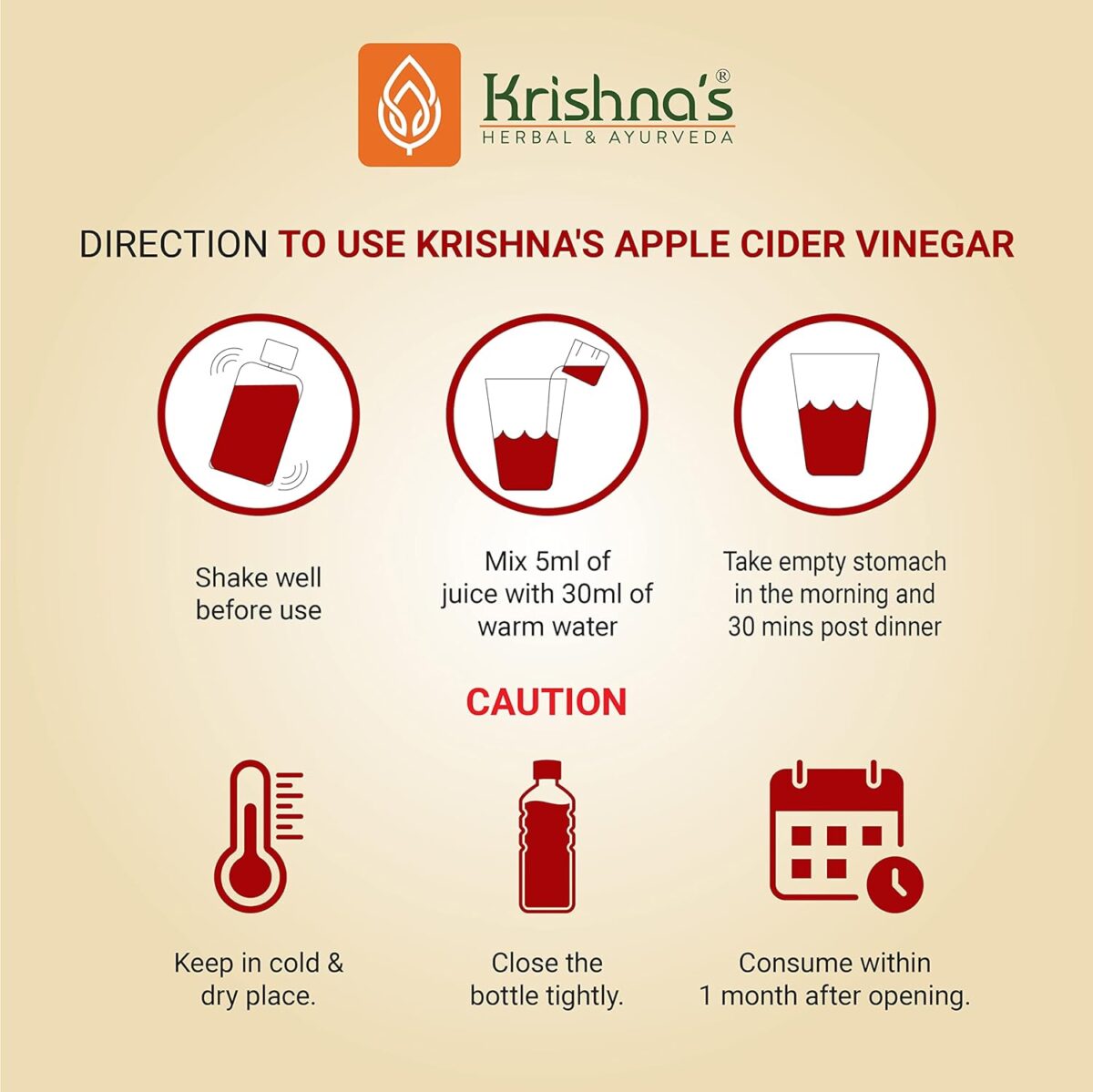 Krishna's Apple Cider Vinegar - (500 Ml) For Weight Loss, Digestion - Image 6