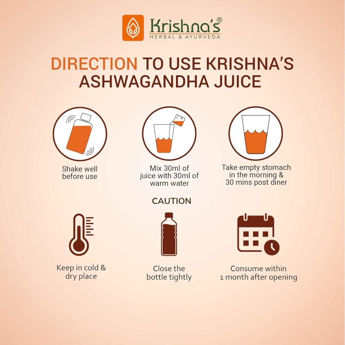 Krishna's Ashvagandha Juice - (500 ML) For Reduce Stress & Anxiety - Image 6