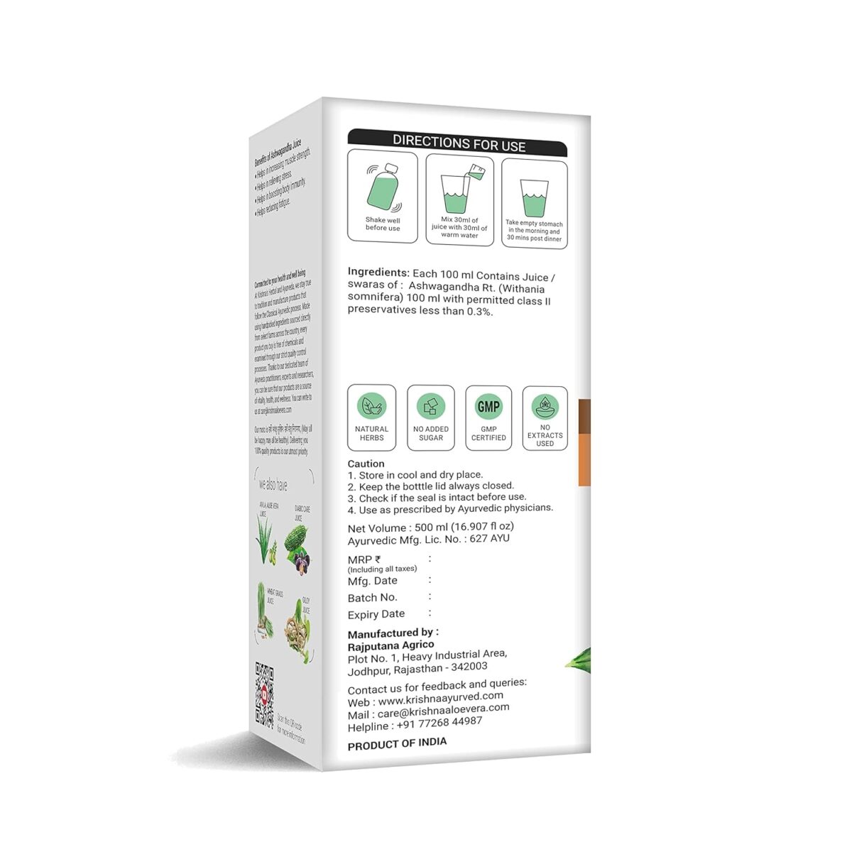 Krishna's Ashvagandha Juice - (500 ML) For Reduce Stress & Anxiety - Image 8