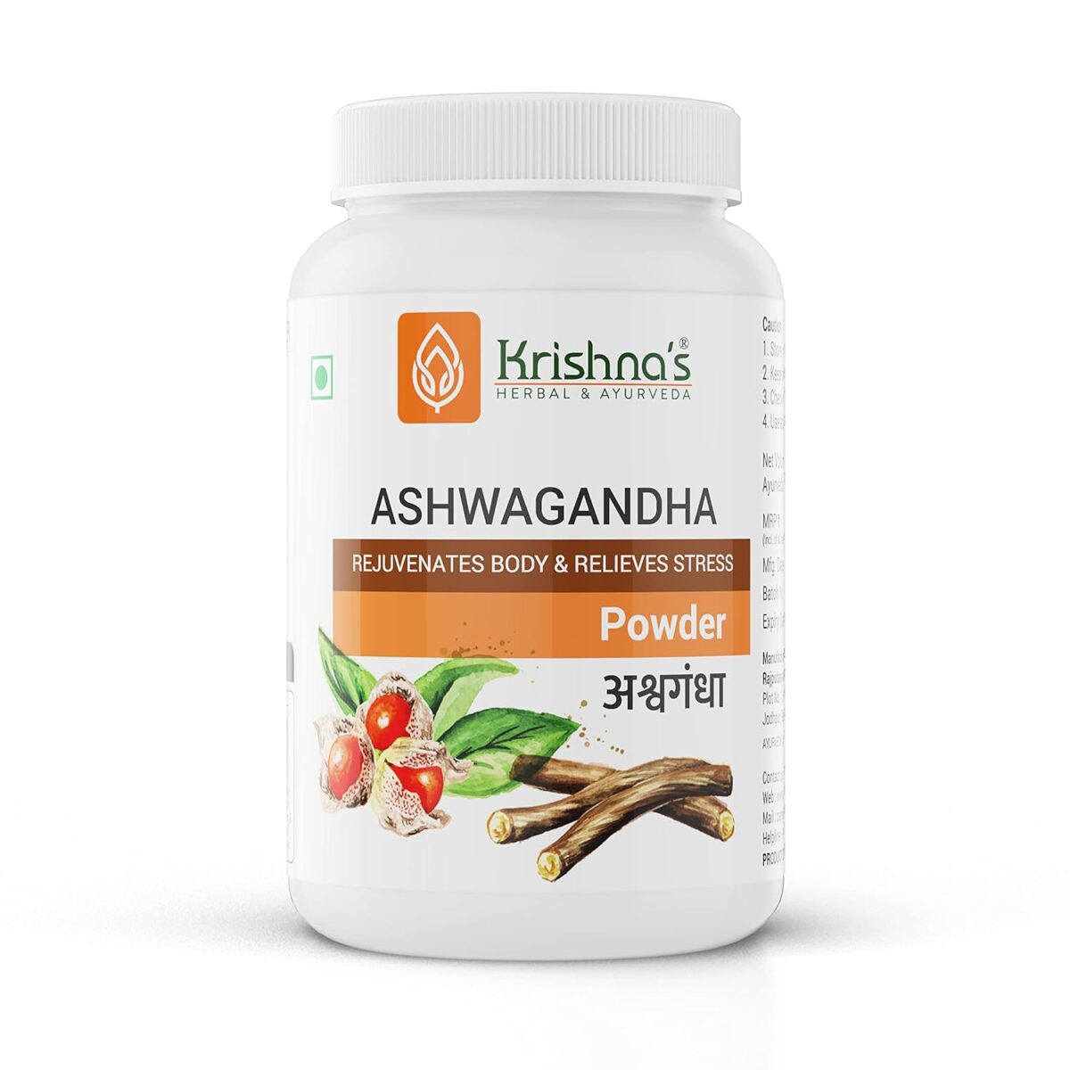 Krishna's Ashwagandha Powder Strength Vitality and Stress Management | Aswagandhada powder | Withania Somnifera | Pure Ashvagandha power | Asvagandha original powder | ashvgandha - (100 gram) - Image 1