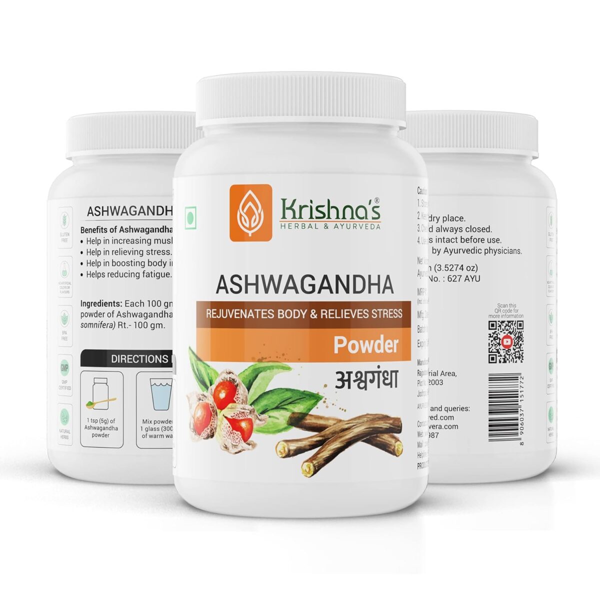 Krishna's Ashwagandha Powder Strength Vitality and Stress Management | Aswagandhada powder | Withania Somnifera | Pure Ashvagandha power | Asvagandha original powder | ashvgandha - (100 gram) - Image 5