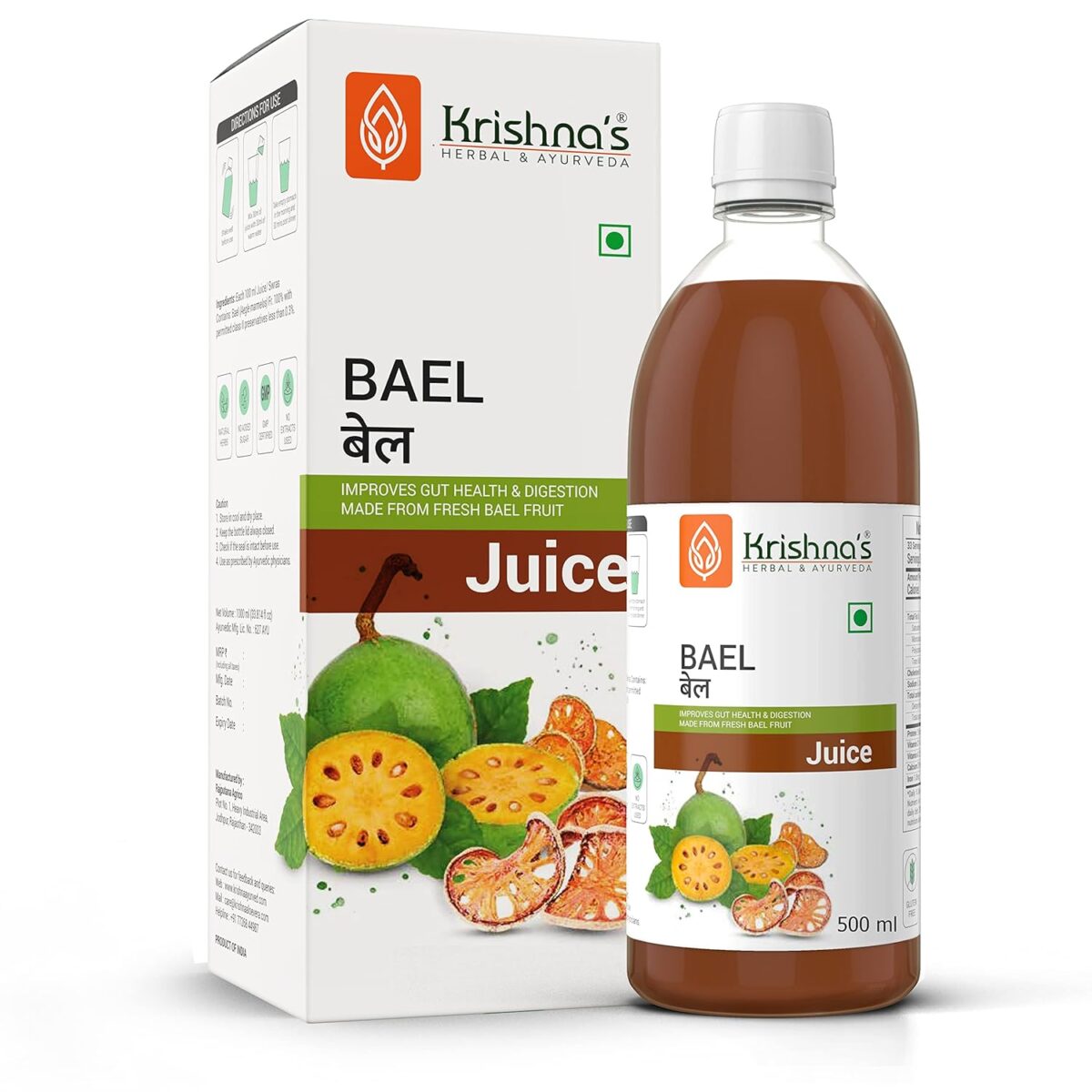 Krishna's Ayurveda Bael Juice- (500 ML) For Boost Immunity, Digestion - Image 1