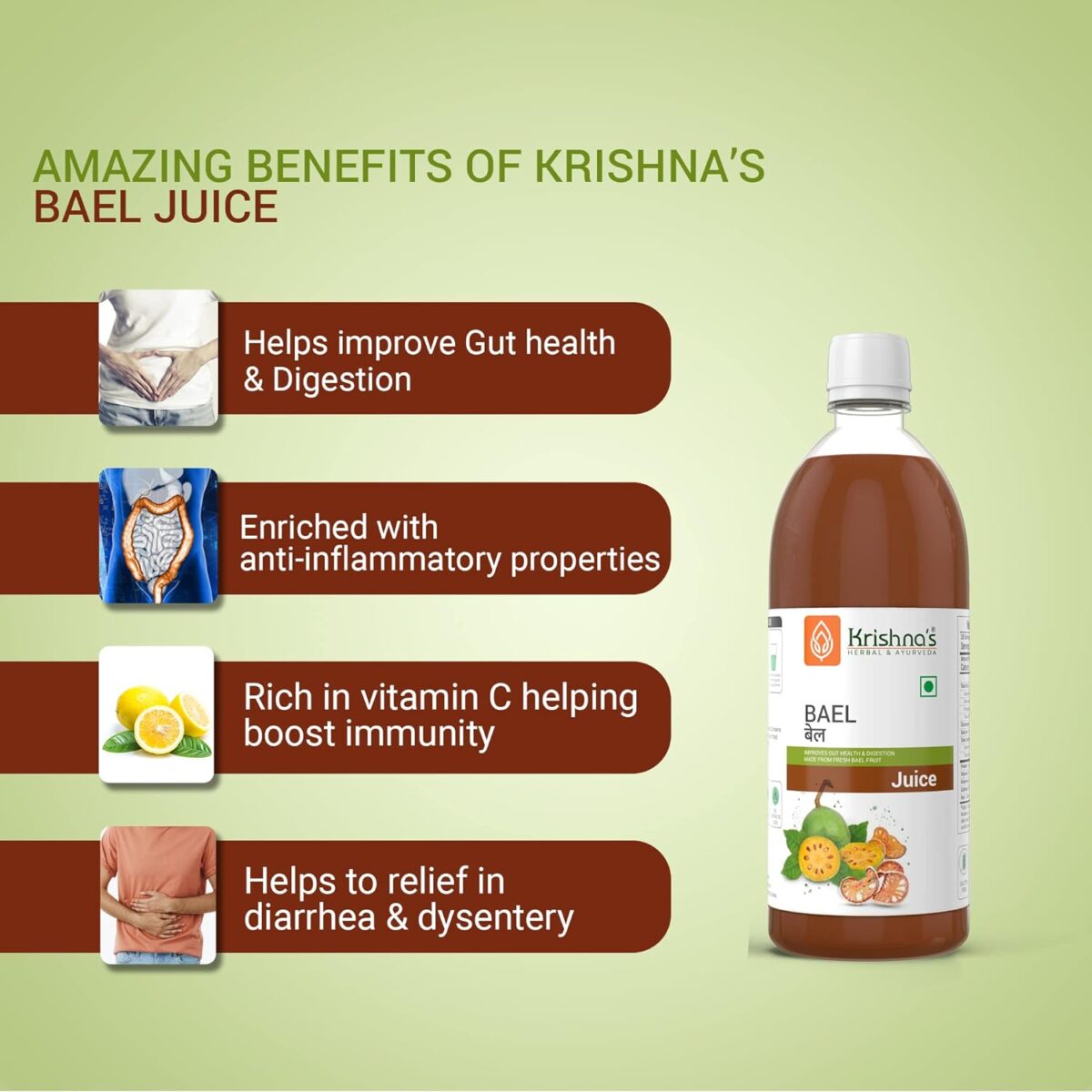 Krishna's Ayurveda Bael Juice- (500 ML) For Boost Immunity, Digestion - Image 4