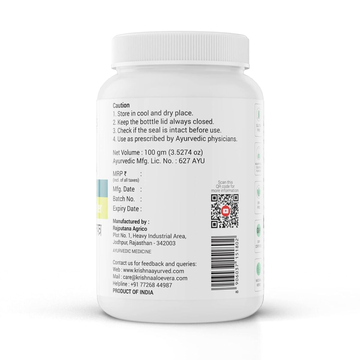 Krishna's Bael Patra (Aegle marmelos) Powder Bael Patra Powder (100 Gm) 8 Krishna's Bael Patra (Aegle Marmelos) Powder | Bael Patra Powder For Gut Health | Cold Processd Bel Patra leaf Powder | GMP Certified Bilva Patra leaves Powder - (100 Gm) - Image 8
