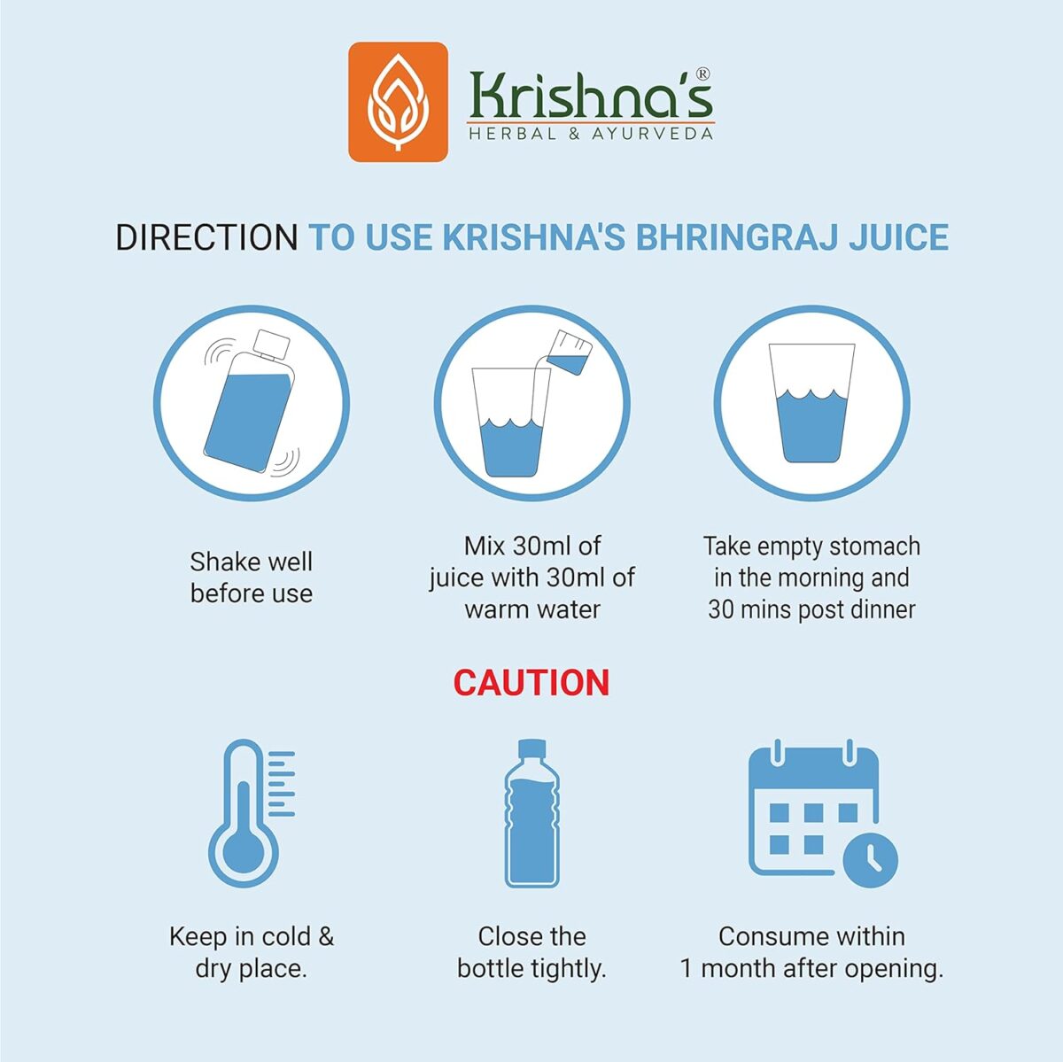 Krishna's Bhringraj Juice - 500 ml 4 Krishna's Bhringraj Juice - (500 ML) For Boost Blood Circulation To The Scalp - Image 5