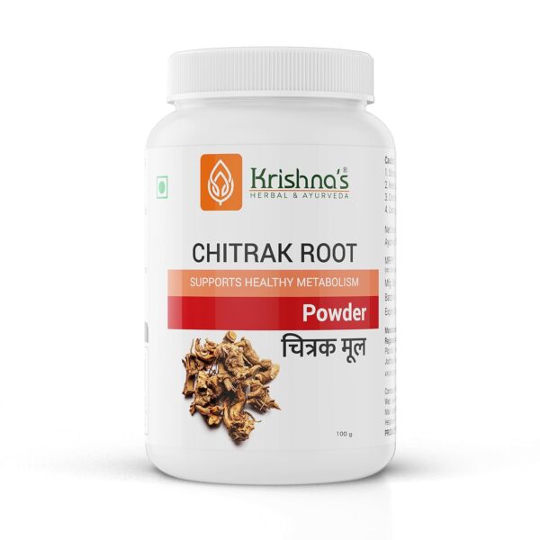 Krishna's Chitrak Root (Plumbago zeylanica) Powder - (100 Gm) For Digestion