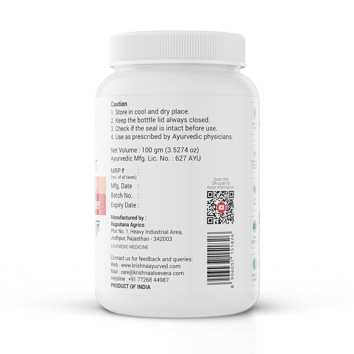 Krishna's Chitrak Root (Plumbago zeylanica) Powder - (100 Gm) For Digestion - Image 7